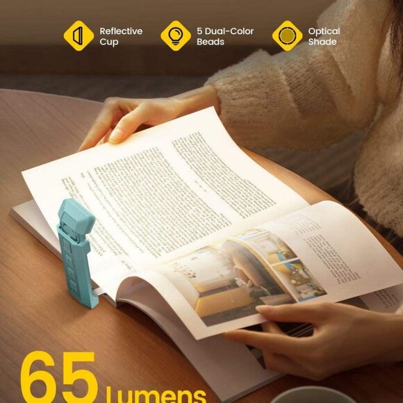 USB Rechargeable Book Light for Reading in Bed, Portable Clip-on LED 1 Pack - Picture 4 of 14